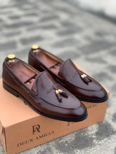Load image into Gallery viewer, SKU-2629 Coffee Brown Tassel Leather Loafers
