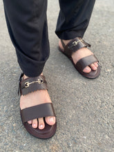 Load image into Gallery viewer, 5026 - Brown Cow Leather Handmade Sandal
