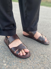 Load image into Gallery viewer, 5036 - Brown Cow Leather Handmade Sandal
