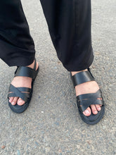 Load image into Gallery viewer, 5036 - Black Cow Leather Handmade Sandal

