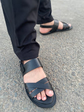 Load image into Gallery viewer, 5036 - Black Cow Leather Handmade Sandal
