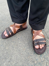 Load image into Gallery viewer, 5027 - Brown Handmade Cow Leather Multi Strap Sandal
