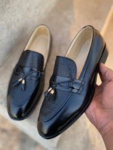 Load image into Gallery viewer, Black Milled Crocodile Leather Loafers
