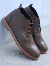 Load image into Gallery viewer, Brown Cow Leather Chukka Boots
