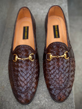 Load image into Gallery viewer, SKU-240 Brown Knitted Leather Loafers
