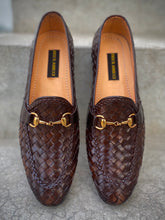 Load image into Gallery viewer, SKU-240 Brown Knitted Leather Loafers
