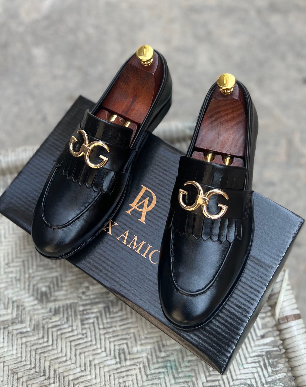 Black King Leather Loafers