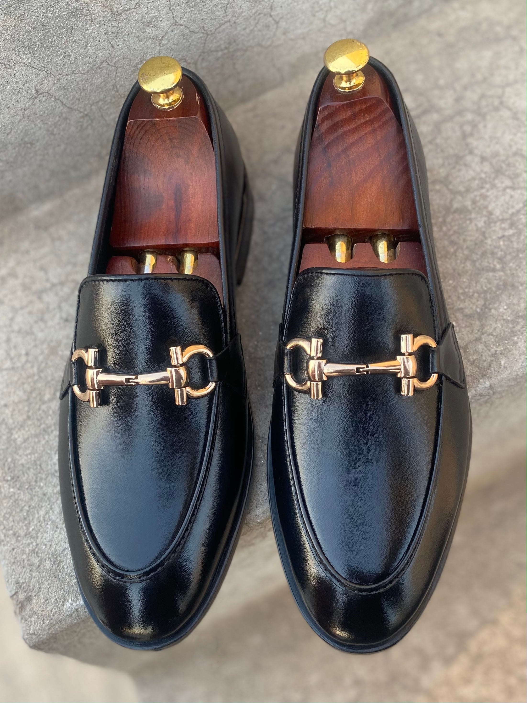 Black Horsebit Leather Loafers – deux.amicci2021