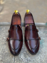 Load image into Gallery viewer, Brown Double Monk Leather Loafers
