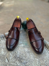 Load image into Gallery viewer, Brown Double Monk Leather Loafers
