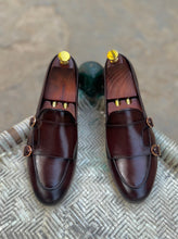 Load image into Gallery viewer, Brown Double Monk Leather Loafers
