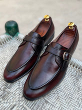 Load image into Gallery viewer, Maroon Analine Premium Formal Leather Loafers

