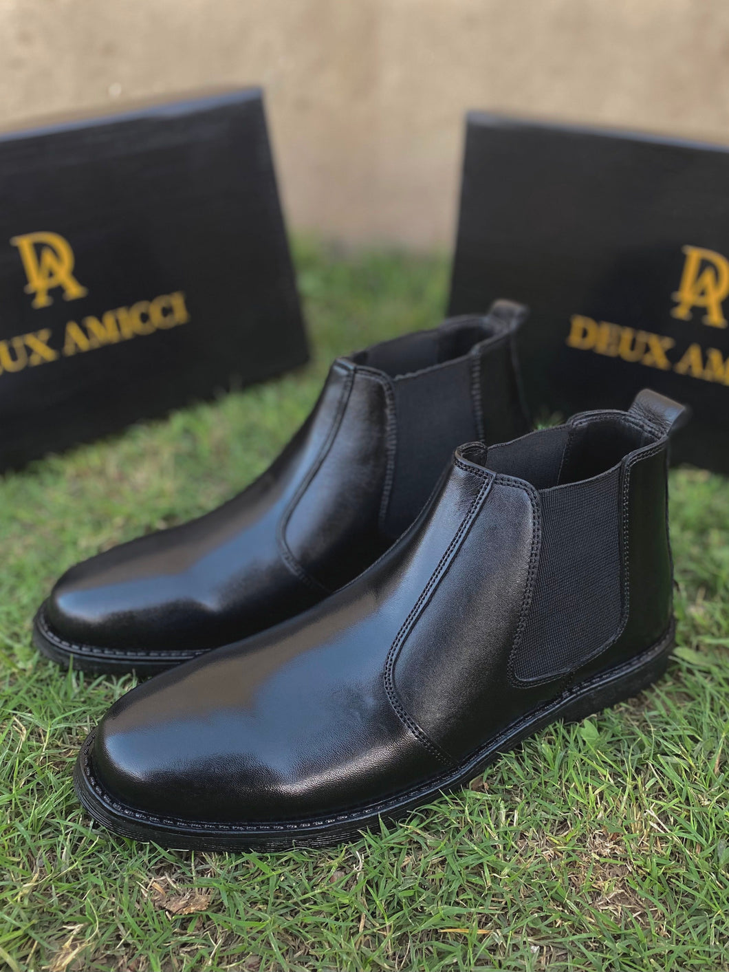 Black Cow Leather Chelsea Boots