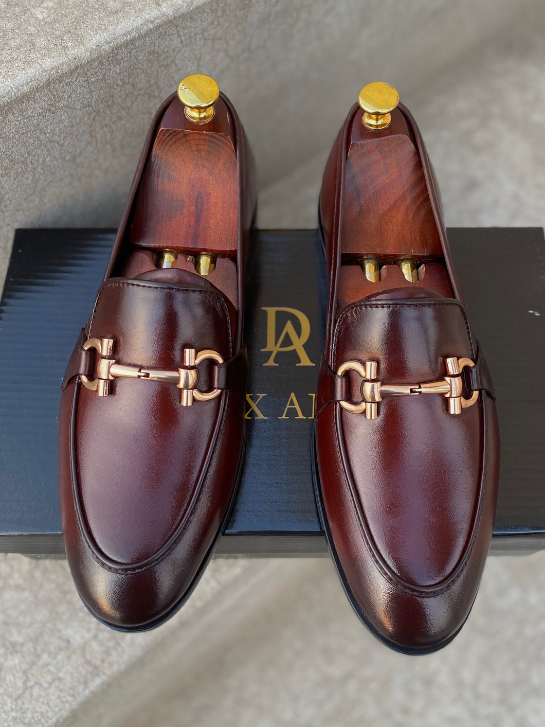 Brown Horsebit Leather Loafers