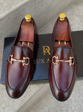 Load image into Gallery viewer, Brown Horsebit Leather Loafers
