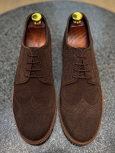 Load image into Gallery viewer, Brown Suede Leather Brogue Shoes
