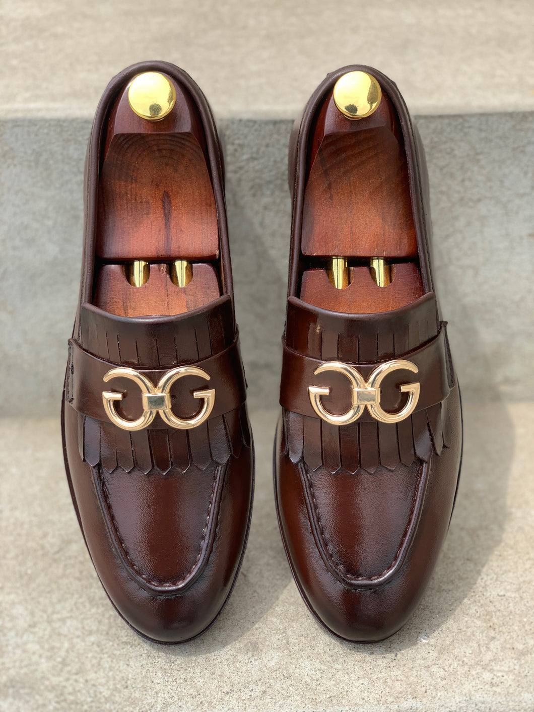 Brown King Leather Loafers