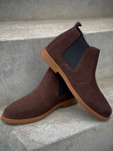 Load image into Gallery viewer, Chocolate Brown Suede Leather Chelsea Boots

